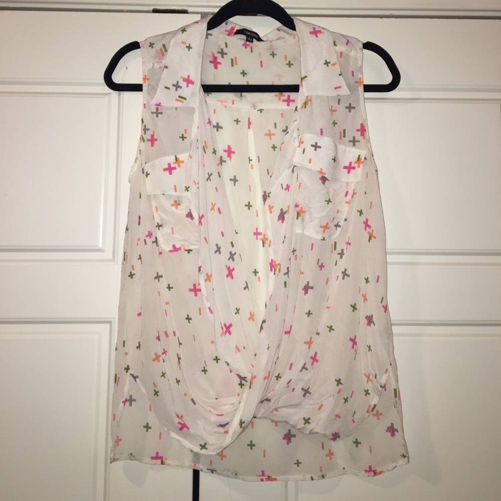 Funktional 100% Silk faux wrap sleeveless top S